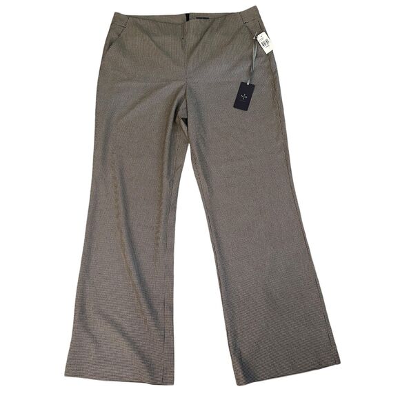NYDJ Slimming Fit Houndstooth Pull On Wide Leg Dress Pants Plus Size 16 NWT - Picture 1 of 9